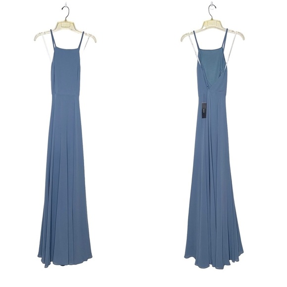Lulu's Mythical Kind of Love Maxi Gown in Slate Blue - Picture 3 of 5